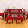 1 Set Vintage Dining Chair Set Mini Furniture Miniature Toy Miniature Furniture Miniature Table Stool Miniature House Table Chairs Furniture Model Tiny House Furniture