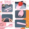 Tioncy 150 Pcs Disposable Plastic Sporks Individually Wrapped Disposable Sporks 4.5'' x 1.26'' 2 in 1 Fork and Spoon Set Disposable Serving Utensils for Dessert Restaurant Party Supply (Pink)