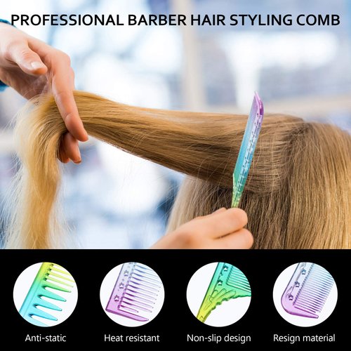 Patelai 3 Pieces Rainbow Fine Tooth Comb for Woman Rat Tail Comb Styling Salon Hair Comb Anti Static Heat Resistant Hairdressing Comb Fine Teeth Hair Comb for Root Teasing