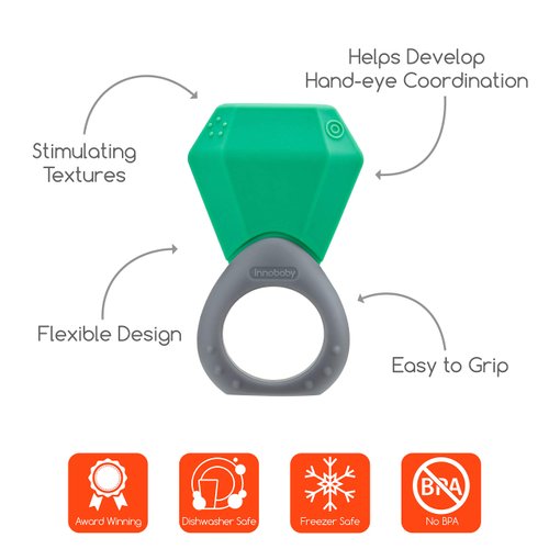INNOBABY TEETHIN' Smart Birthstone Ring TEETHER - May (Emerald)