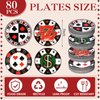 Sunnyray 80 Pcs Casino Party Plates 7 Inch Poker Paper Plates Casino Party Supplies Poker Playing Cards Las Vegas Plates Dinnerware Decorative for Casino Night Club Heart Poker Game Party Supplies