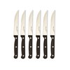 MIU France 6-Piece Gourmet Steak Knife Set, Silver/Black