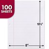 Mead Loose Leaf Paper, Notebook Paper, Wide Ruled Filler Paper, Reinforced, 8 x 10.5, 100 Sheets (15006), White