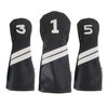 Sunfish Leather Golf Headcover Set 1-3-5 Driver 3 Wood 5 Wood Fairway Black and White