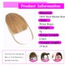 Human Hair Wispy Bangs Clip in Hair Extensions Blonde Air Bangs Fringe with Temples Hairpieces for Women Curved Bangs for Daily Wear(30# Blonde Bangs)