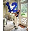 Navy Blue Number 12 Balloon 40 inch, 12 Number Balloon, 12th Navy Blue Birthday Decorations, 12 Year Old Girls Boys Blue Party Supplies