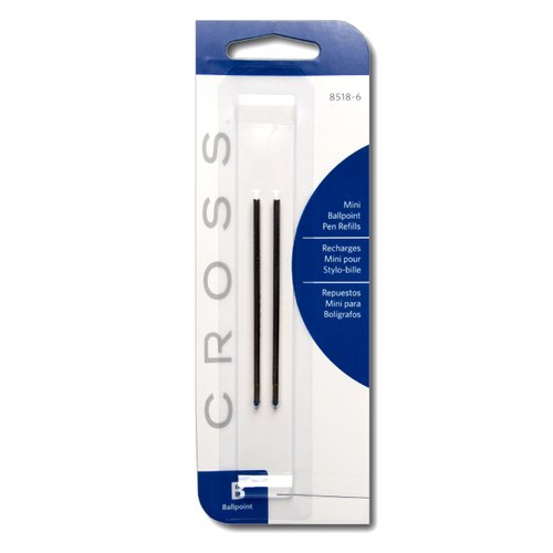 Cross Mini Ballpoint Pen Refill Leather Accessory Pens, Medium Black (8518-4)