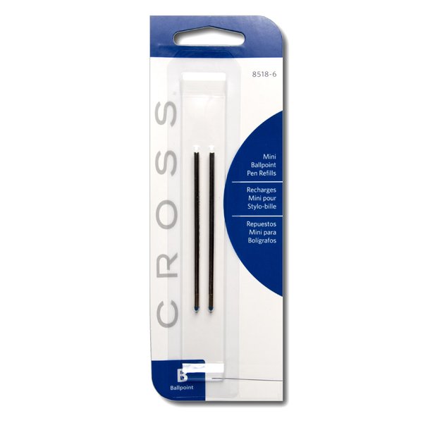 Cross Mini Ballpoint Pen Refill Leather Accessory Pens, Medium Black (8518-4)