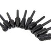 ASNOMY 10PCS Woodworking Twist Drill Bits, Wood Carving File Rasp Drill Bits 6.3mm(1/4") Shank Electrical Tools Woodworking Rasp Chisel Shaped Rotating Embossed Grinding Head with Storage Bag