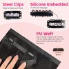 Clip in Hair Extensions Real Human Hair for Women 110g 6pcs Seamless Clip in Hair Extensions Body Wave 10A Brazilian Human Hair Extension Soft PU Weft Clip On Hair Extensions #1B Natural Black 18 Inch