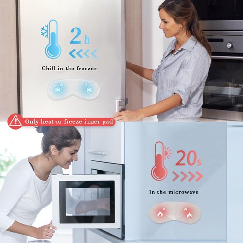 my novel things Heated Cold Eye Mask Silky Sleep Mask with Cooling Gel & Microwavable Heating Flaxseed Pad Warm Compress for Dry Eyes Care Sleeping Women Beauty Blindfold for Migraine Puffy Swollen