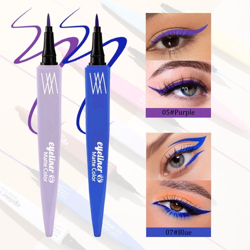 Liquid Eyeliner Pen Set,Colored Eye Liner Waterproof Smudge Proof,High-pigmented Long-lasting Eyeliner Pencils,Smooth Ultra Fine Easy to Color Eye Liners Makeup Delineador De Ojos Contra El Aguas-Set1