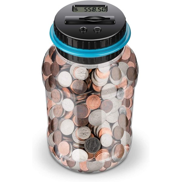 Lefree Piggy Bank for Kids, Digital Counting Money Jar,Big Piggy Bank,Piggy Bank Digital Counting Coin Bank,Money Saving Jar,Chistmas Gift for Kids,Powered by 2AAA Battery (Not Included)