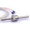 ATOPLEE 1pc Temperature Sensor Probe,Stainless Steel Waterproof Pt100 Ohm Probe Sensor 1/2 inch Thread with Insulation Lead Wire(-50-250°C)
