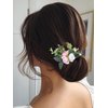 Catery Bride Wedding Burgundy Hair Comb Flower Side Comb Bridal Hair Piece Hair Clip Jewelry Hair Accessories for Women and Girls