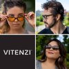 VITENZI Bifocal Sunglasses for Men and Women Retro Reading Sun Tinted Glasses with Readers - Prato in Dark Blue 1.50