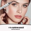 2024 New Magic Eyebrow Pencil 4 Fork Tip 3D Microblading, Waterproof Natural Makeup Fine Stroke Eyebrow Tattoo Pencil with 4 Micro-Fork Tip for Women Girls(Light brown)