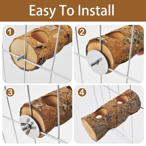 MUYG Bird Wooden Block Chewing Toy Parrot Beak Grinding Toys Wood Birds Cage Foraging Training Toy with Bird Perch for Parakeet Cockatiel Lovebird Budgie