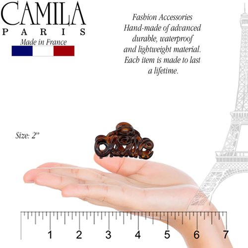 Camila Paris CP1377 French Hair Clip for Women, 2 inch Girls Hair Claw Clips Jaw Tortoise Fashion Durable and Styling Hair Accessories for Women, Strong Hold No Slip Grip, Made in France