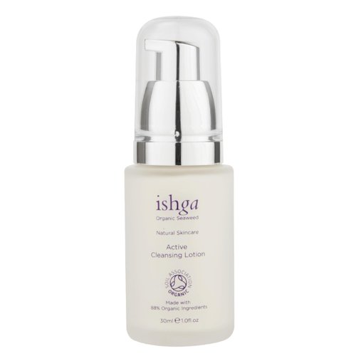 Ishga Facial Cleanser | Natural & Organic Skincare | Scottish Seaweed | For All Skin Types | Hydrating Cleansing Lotion for Face | Cocoa Butter, Jojoba Oil | Vegan, Cruelty-Free | 1.01fl oz (30ml)