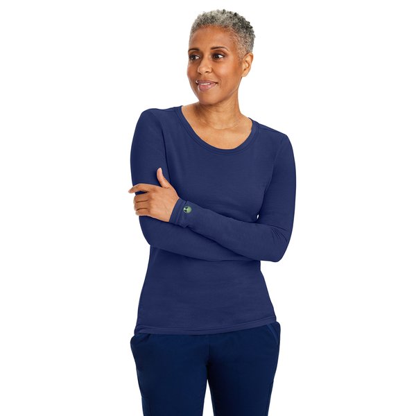 healing hands Under Scrubs for Women Long Sleeve Knits Women’s Medical Scrub Tee 5047 Melissa Underscrubs Navy M