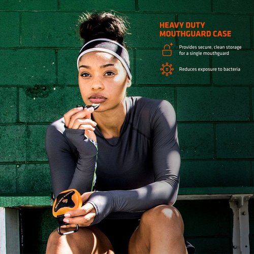 Shock Doctor Ventilated Mouth Guard Case, Universal Storage for Adult & Youth Sizes, Shock Green