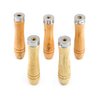 QWORK Wooden File Handle with Strong Metal Collars, 5 Pack Ergonomic Handle Easy Installation File Cutting Tool Craft for 4'' - 7'' Metal File, Wood File, Screwdriver, Hand Drill