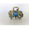 Generic Small bow shaped jeweled antique bronze hair claw clip Set A (Primary color: Pink), 1 Count (Pack of 1)