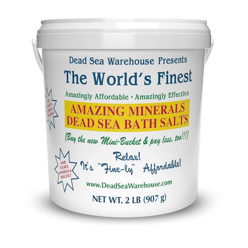 Dead Sea Warehouse – Amazing Minerals Dead Sea Bath Salts – 2 LBS – Highest Mineral Content – Natural Muscle Tension Relief