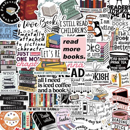 Bookish Stickers,Book Stickers for kindle,Laptop Computer Phone Water Bottle Stickers Book Lover Gift