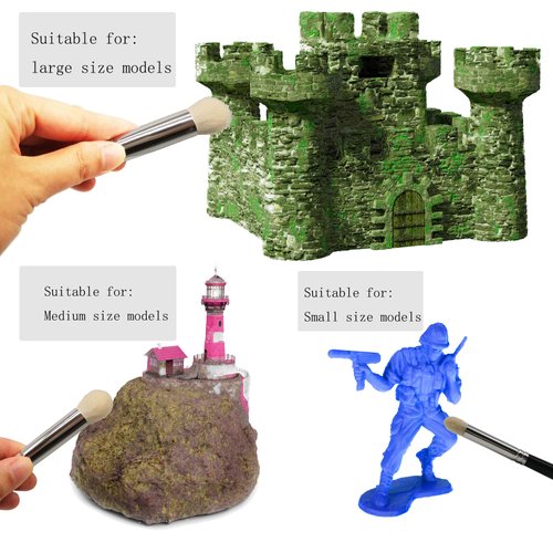 Sdanart Drybrush Set Hobby Drybrush Paint Brush,Detail Paint Brush Set,3 pcs Professional Art and Advanced Acrylic Paint Brushes for Tabletop&Wargames Miniature Watercolor Oil Painting,Model