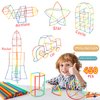Creative Straw STEM Building Toys 450Pcs Aged for 3-5 5-7 Preschool Kids Constructor Toy Thin Tube Toy DIY Educational Interlocking Plastic Engineering Toys Kit for Boys and Girls