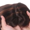 H&Bwig toupee for Women, Long Toppers Hairpiece Clip in Hair Extensions for Covering White Loss Hair Toupee(HighLight Brown)
