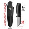 Maxam Mini-Survival Knife with Fire Starter - 2.25-inch Black Stainless Steel Tanto Blade, Custom Sheath with Lanyard, Scraper Blade - Ideal for Camping, Hiking, Outdoor Use