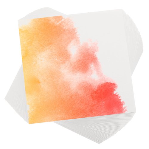 PATIKIL 50 Pcs Pure Cotton Watercolor Paper 140lb/300 GSM Water Coloring Paint Paper for Art Painting Watercolor Drawing Artist, 8x8 Inch