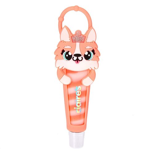 Claire's Girl's Queenie the Corgi Lip Gloss Tube - Peach