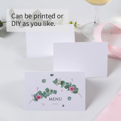 Place Cards for Table Setting - 50 Pack White Blank Tent Place Cards for Weddings,Table Seating Cards,Name Tents Placecards 3.7" x 2.48"(folded)