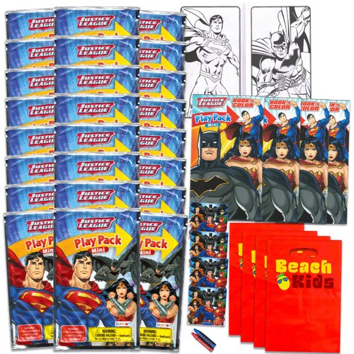 DC Comics Superman Mini Party Favors Set - Bundle with 24 Superman Play Packs with Coloring Pages and More | Super Hero Party Supplies