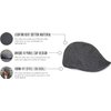 The Original Boston Scally Cap - The Scrapper Newsboy Flat Cap - 6 Panel Cotton Fitted Hat for Men - Charcoal - XL