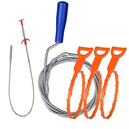 liboyixi 5 Pack Drain Clog Remover Tool, Sink Snake Cleaner Drain Auger Sewer toilet dredge, Snake Drain for Hair Remover Tool For Sewer, Toilet, Kitchen Sink, Bathroom Tub