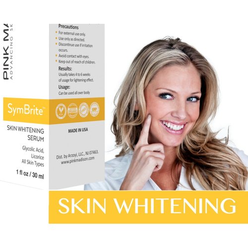 Pink Madison Dark Spot Corrector Remover for Face Neck Hands. Men and Women Made in USA Vitamin C Hyaluronic Acid, Green Tea Extract 1 OZ