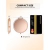 Getinbulk Compact Mirror for Purse, Double-Sided 1X/2X Magnifying Metal Pocket Makeup Mirrors(Round, Rose Gold)