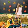 Haooryx DIY Fall Leaf Magnet Craft Kit for Kids 30 Set Maple Leaves DIY Magnet Stickers Autumn Art Craft Supplies for School DIY Activities Supplies Home Refrigerator Class Blackboard Whiteboard Decor