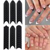 French Tip Nail Stickers 6 Sheets French Manicure Strips French Tips Guides Self-Adhesive Nail Sticker French Tip Nail Tool Wave Lines Nail Tape for Nail Art Airbrush Stencils Set