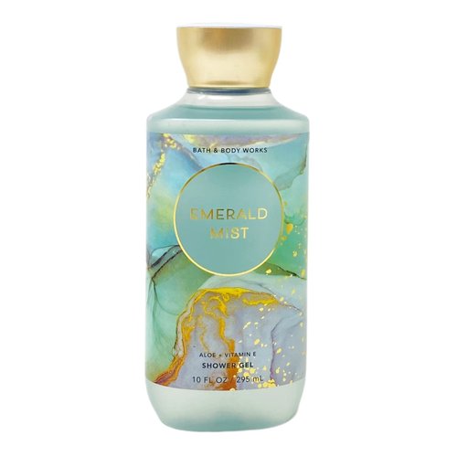 Bath & Body Works Emerald Mist 2 Pack Aloe + Vitamin E Shower Gel Gift Set with a Natural Oats Bar Soap - Full Size