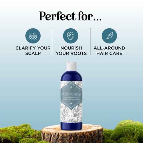 Purifying Shampoo for Thinning Hair and Scalp Care - Paraben and Sulfate Free Lavender Rosemary and Tea Tree Clarifying Shampoo for Build Up with Essential Oils