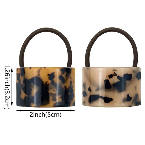 6Pcs Tortoise Shell Hair Ties Acetate Ponytail Holder Cuff Rectangle Hair Elastic Ties French Hair Bands Leopard Wrap Cuff Hair Ropes Decorative Elegant Hair Accessories for Women