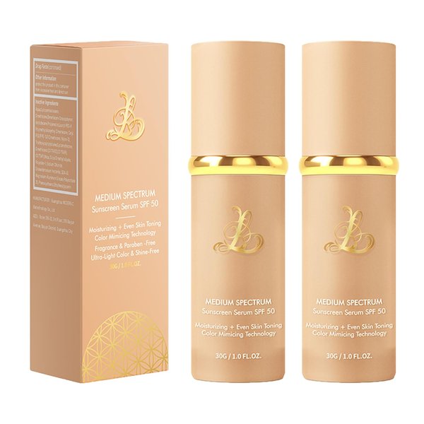 4 in 1 Liquid Foundation, Foundation 4 in 1 - Medium Spectrum with SPF 50+, Long-Lasting ＆ Waterproof, Non-Fading, Non-Sticky, Moisturizing ＆ Concealing Foundation (2pcs)