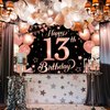 KatchOn, Rose Gold Happy 13th Birthday Banner - Huge, 72x44 Inch | Rose Gold and Black 13th Birthday Backdrop, 13th Birthday Party Decorations | 13 Birthday Banner, 13th Birthday Decorations for Girls