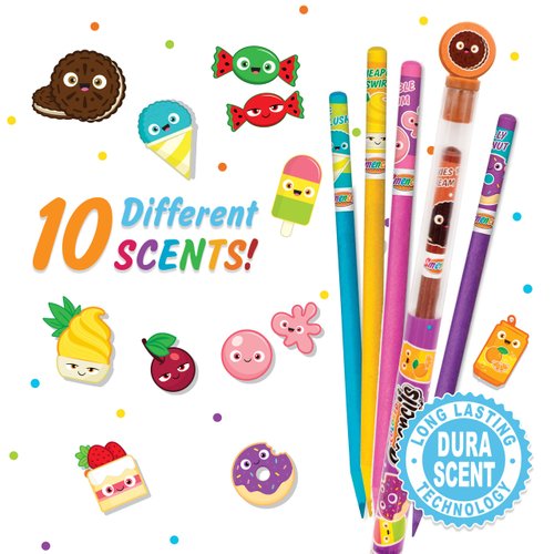 Colored Smencils - Gourmet Scented Colored Pencils made from Recycled Newspapers, 10 Count, Gifts for Kids, School Supplies, Classroom Rewards
